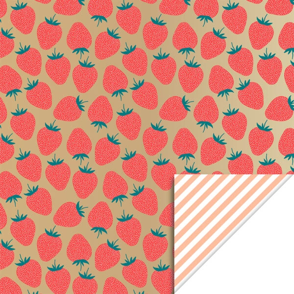 Cadeauzakjes - Strawberry Gold Fluor Orange - Stripe Peach (12 x 19 cm) - 200 stuks - Afbeelding 2