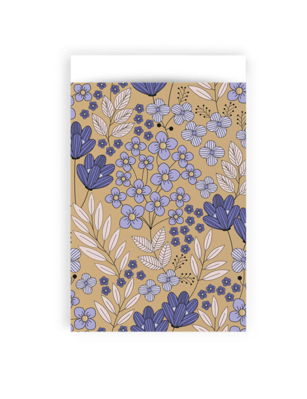 Cadeauzakjes - Flower Field Gold Violet (12 x 19 cm) - 200 stuks