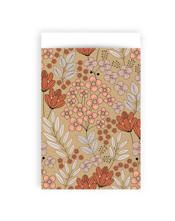 Cadeauzakjes - Flower Field Gold Coral (12 x 19 cm) - 200 stuks