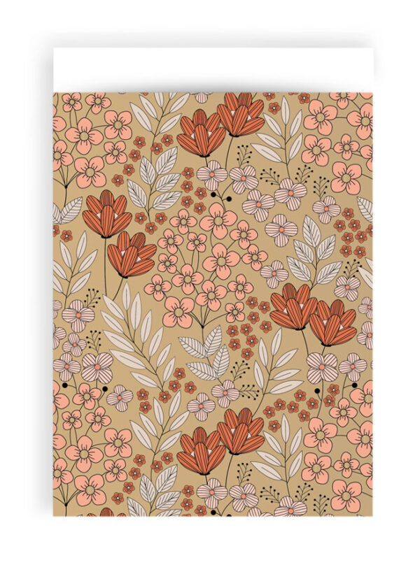 Cadeauzakjes - Flower Field Gold Coral (17 x 25 cm) - 200 stuks