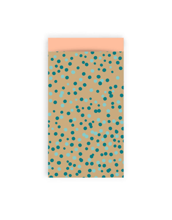 Cadeauzakjes - Dots Gold Jade Blue - Peach (7 x 13 cm) - 200 stuks
