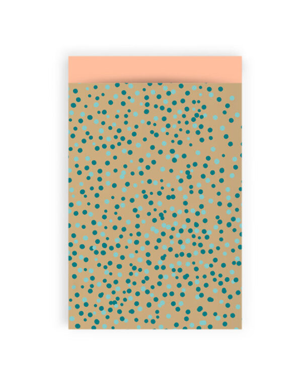 Cadeauzakjes - Dots Gold Jade Blue - Peach (12 x 19 cm) - 200 stuks