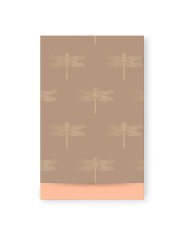 Cadeauzakjes - Dragonfly Mocha Gold Foil - Peach (12 x 19 cm) - 200 stuks