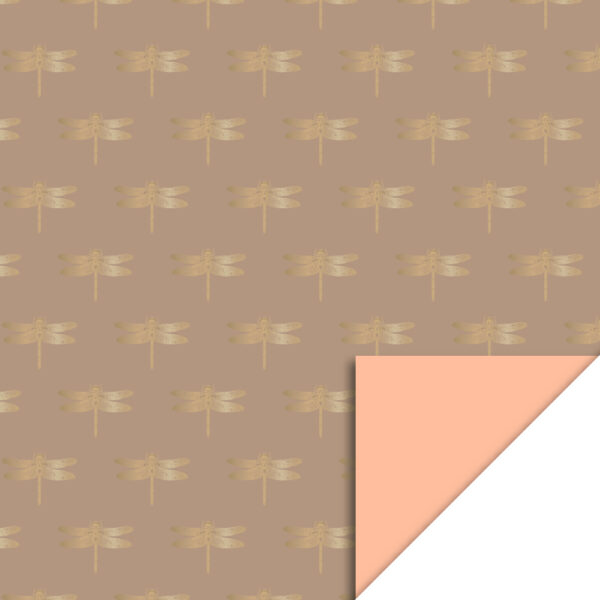 Cadeauzakjes - Dragonfly Mocha Gold Foil - Peach (17 x 25 cm) - 200 stuks - Afbeelding 2