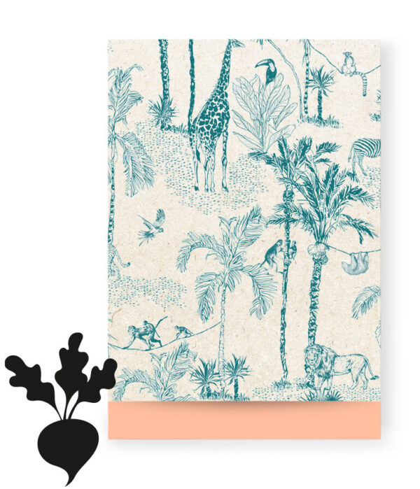 Cadeauzakjes - Vintage Jungle Jade Blue - Peach (17 x 25 cm) - 200 stuks