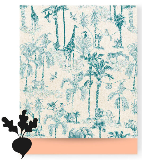 Cadeauzakjes - Vintage Jungle Jade Blue - Peach (27 x 34 cm) - 200 stuks