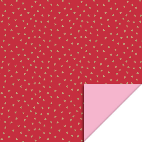 Cadeauzakjes - Small Hearts Cherry Red Gold Foil-Blush Pink (17 x 25 cm) - 200 stuks - Afbeelding 2
