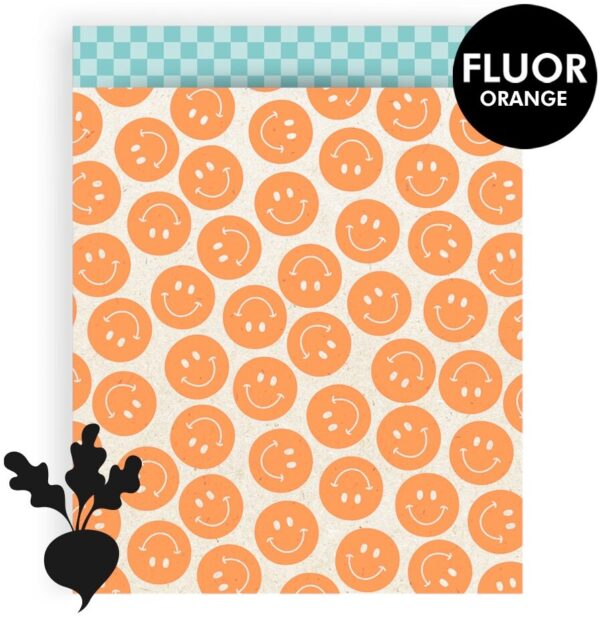 Cadeauzakjes - Smiley Fluor Orange - Check Pool Blue (27 x 34 cm) - 200 stuks