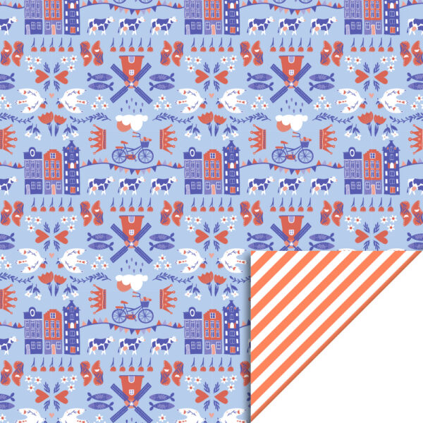 Cadeauzakjes - Holland - Stripe Orange (27 x 34 cm) - 200 stuks - Afbeelding 2