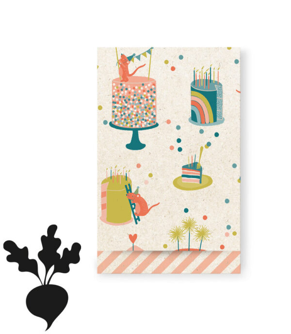 Cadeauzakjes - Birthday Cake - Stripe Peach (12 x 19 cm) - 200 stuks