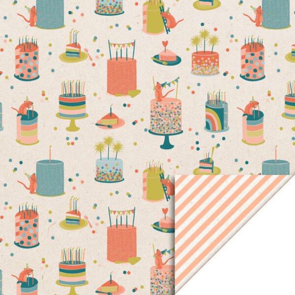 Cadeauzakjes - Birthday Cake - Stripe Peach (17 x 25 cm) - 200 stuks - Afbeelding 2