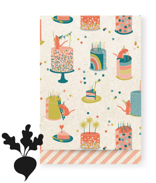 Cadeauzakjes - Birthday Cake - Stripe Peach (17 x 25 cm) - 200 stuks