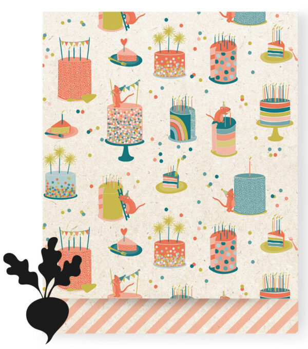 Cadeauzakjes - Birthday Cake - Stripe Peach (27 x 34 cm) - 200 stuks