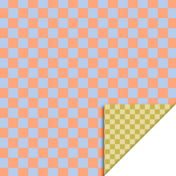 Cadeauzakjes - Big Check Fluor Orange - Check Mustard (27 x 34 cm) - 200 stuks - Afbeelding 2