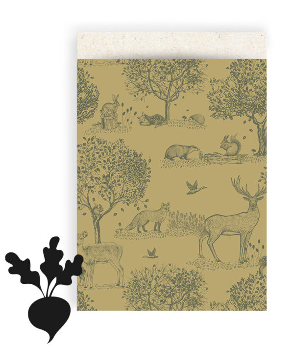 Cadeauzakjes - Forest Animals Green (17 x 25 cm) - 200 stuks