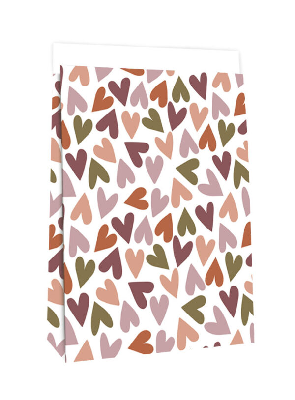 Blokbodemzakken - Big Hearts Faded (27x15x34 cm) - 100 stuks