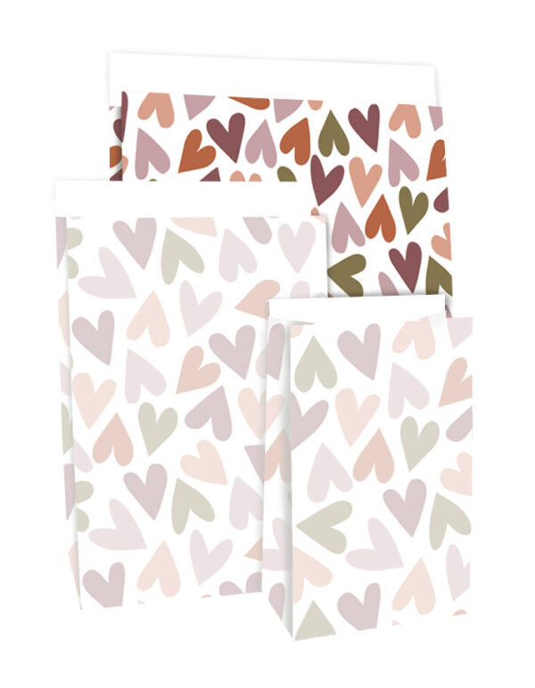 Blokbodemzakken - Big Hearts Faded (27x15x34 cm) - 100 stuks - Afbeelding 4