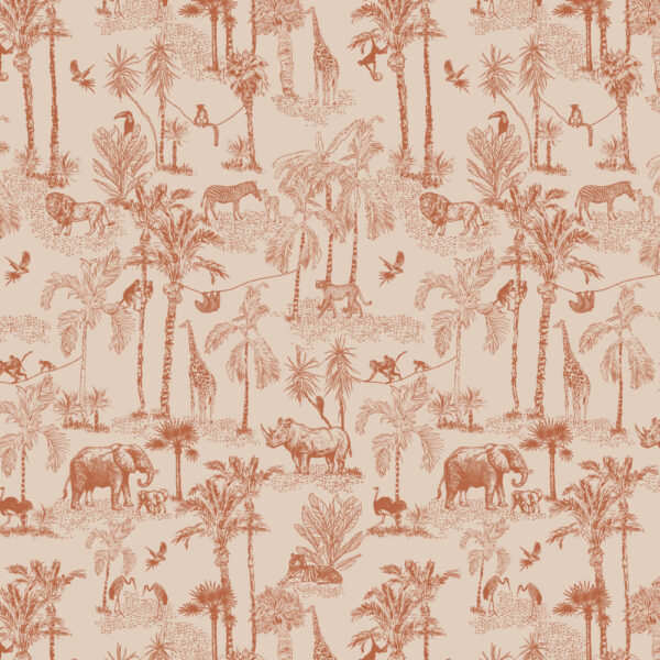 Blokbodemzakken - Vintage Jungle Cognac (27 x 15 x 34 cm) - 100 stuks - Afbeelding 3