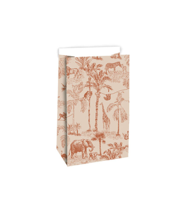 Blokbodemzakken - Vintage Jungle Cognac (12 x 7 x 19 cm) - 100 stuks