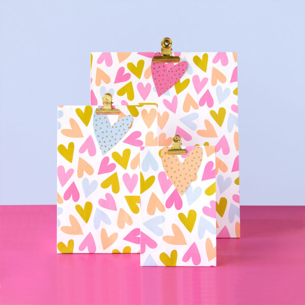Blokbodemzakken - Hearts (27x15x34 cm) - 100 stuks - Afbeelding 2
