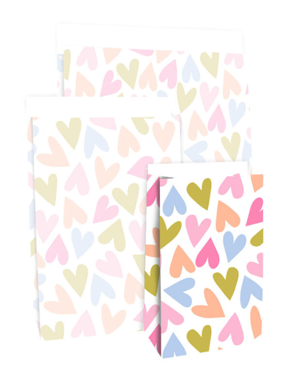 Blokbodemzakken - Hearts (12x7x19 cm) - 100 stuks - Afbeelding 4