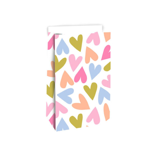 Blokbodemzakken - Hearts (12x7x19 cm) - 100 stuks