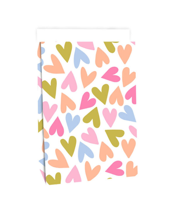 Blokbodemzakken - Hearts (17x10x25 cm) - 100 stuks