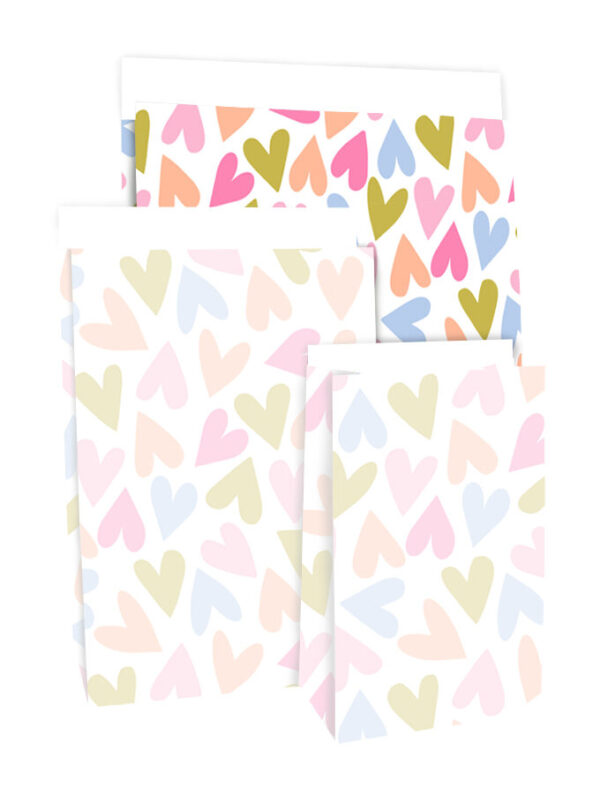 Blokbodemzakken - Hearts (27x15x34 cm) - 100 stuks - Afbeelding 4