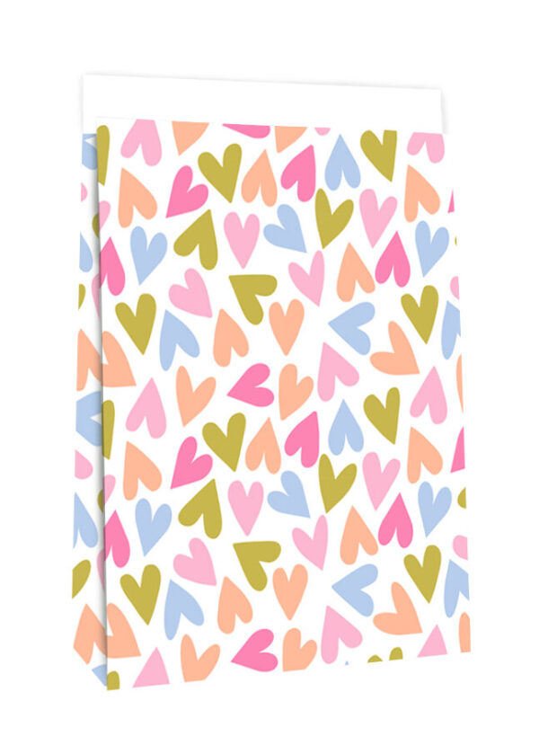 Blokbodemzakken - Hearts (27x15x34 cm) - 100 stuks