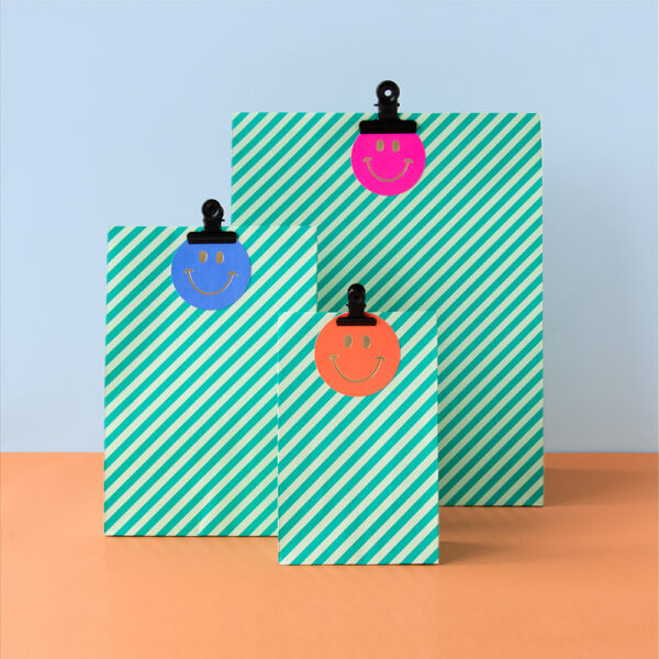 Blokbodemzakken - Stripes Turquoise Blue (12x7x19 cm) - 100 stuks - Afbeelding 2