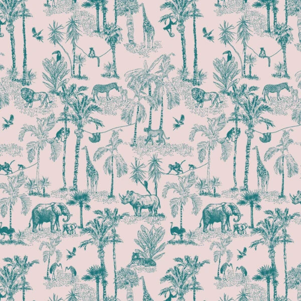 Blokbodemzakken - Vintage Jungle Jade Blue (27x15x34 cm) - 100 stuks - Afbeelding 3