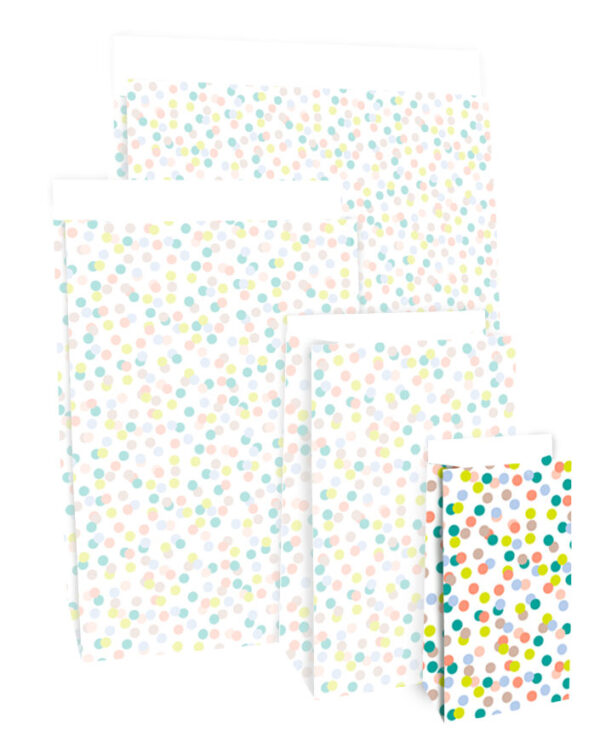 Blokbodemzakken - Small Confetti Bright (7x4x13 cm) - 100 stuks - Afbeelding 4
