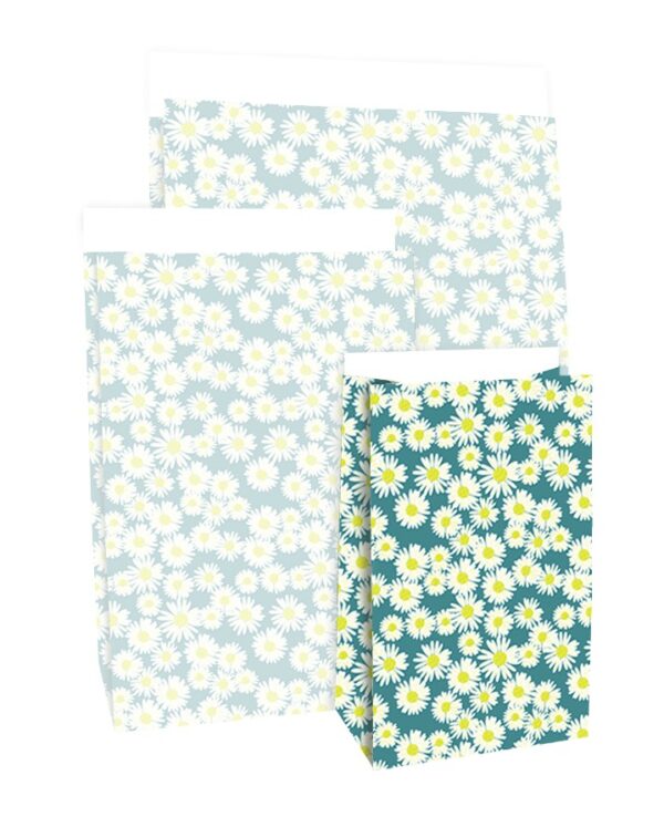 Blokbodemzakken - Daisy Jade Blue (12x7x19 cm) - 100 stuks - Afbeelding 4