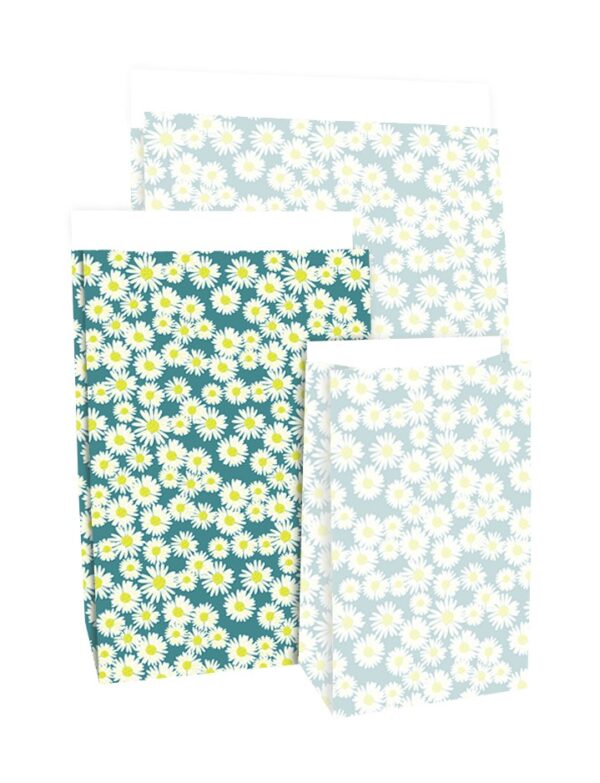 Blokbodemzakken - Daisy Jade Blue (17x10x25 cm) - 100 stuks - Afbeelding 4