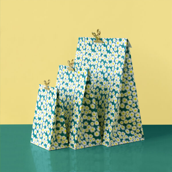 Blokbodemzakken - Daisy Jade Blue (12x7x19 cm) - 100 stuks - Afbeelding 2