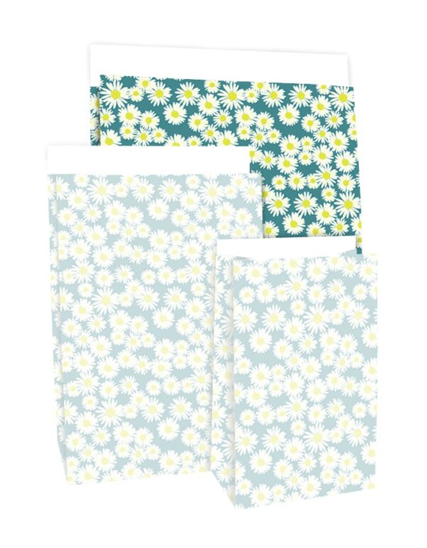 Blokbodemzakken - Daisy Jade Blue (27x15x34 cm) - 100 stuks - Afbeelding 4