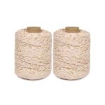 Inpaktouw - Twist - Pink / Gold (0,2 cm) - 50 meter - 2 rollen