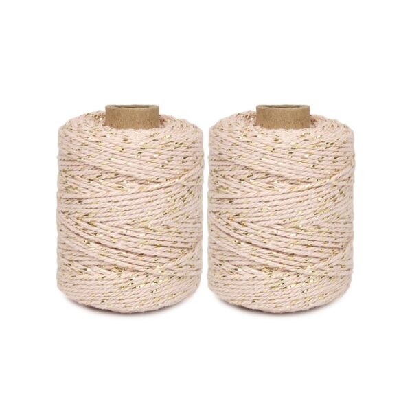 Inpaktouw - Twist - Pink / Gold (0,2 cm) - 50 meter - 2 rollen