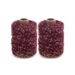 Inpaktouw - Twist - Bordeaux Red / Gold (0,2 cm) - 50 meter - 2 rollen