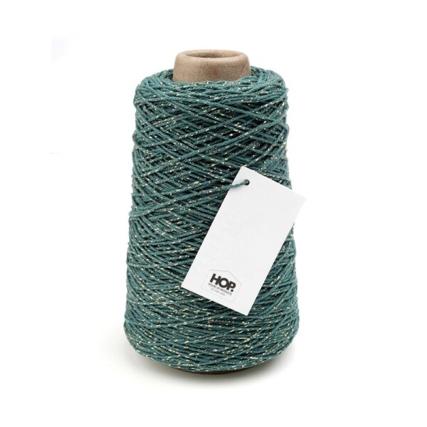 Inpaktouw - Twist - Jade Blue / Gold (0,2 cm) - 300 meter