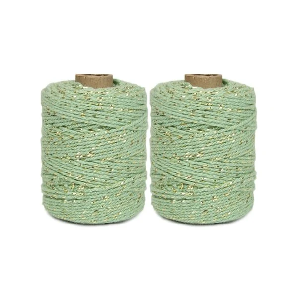 Inpaktouw - Twist - Pistache / Gold (0,2 cm) - 50 meter - 2 rollen