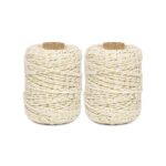 Inpaktouw - Twist - Creme / Gold (0,2 cm) - 50 meter - 2 rollen
