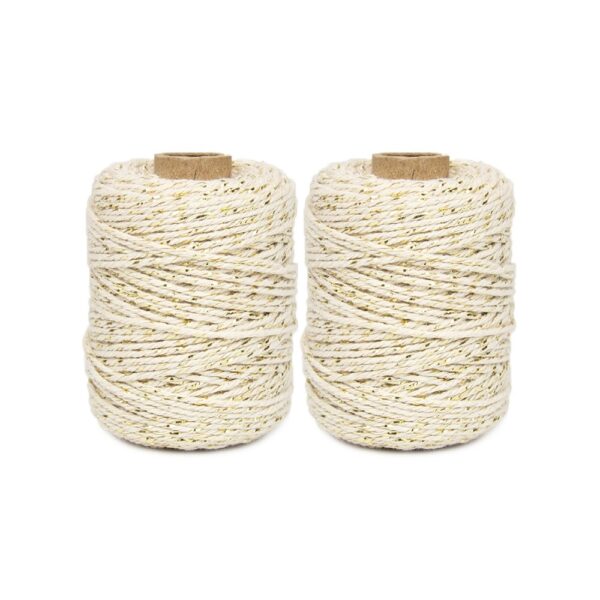 Inpaktouw - Twist - Creme / Gold (0,2 cm) - 50 meter - 2 rollen