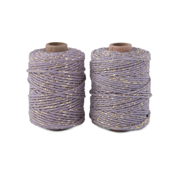 Inpaktouw - Twist - Lavender / Gold (0,2 cm) - 50 meter - 2 rollen