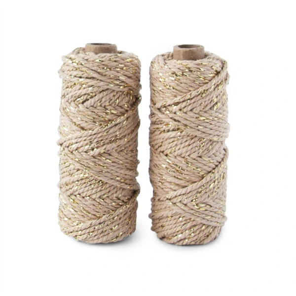 Inpaktouw - Twist - Natural / Gold (0,4 cm) - 25 meter - 2 rollen