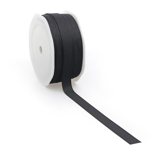 Stoffen Lint - Katoen -  Black (1,2 cm) - 20 meter