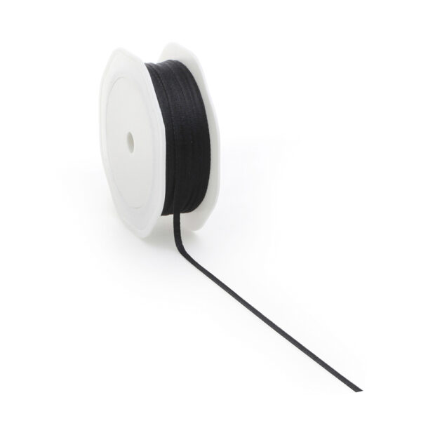 Stoffen Lint - Katoen -  Black (0,3 cm) - 20 meter