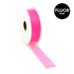 Stoffen Lint - Organza Fluor Roze (2,5 cm) - 20 meter