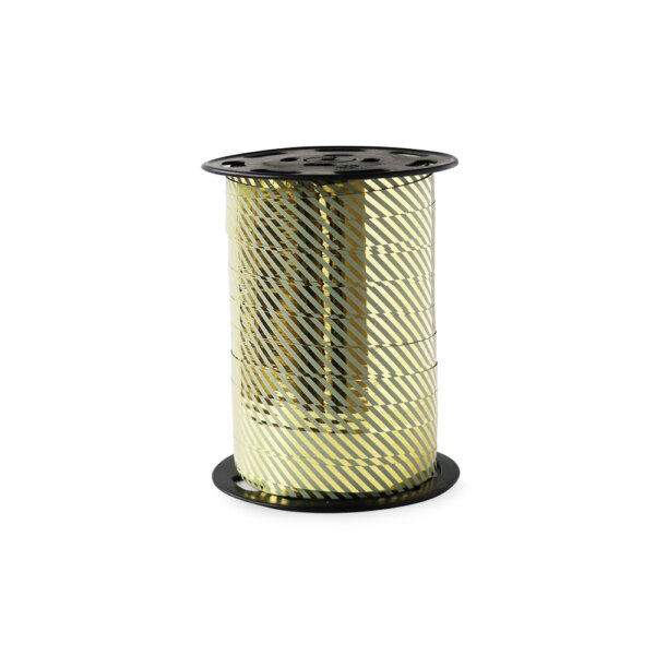 Cadeaulinten - Stripes - Gold Light Blue (1 cm) - 180 meter