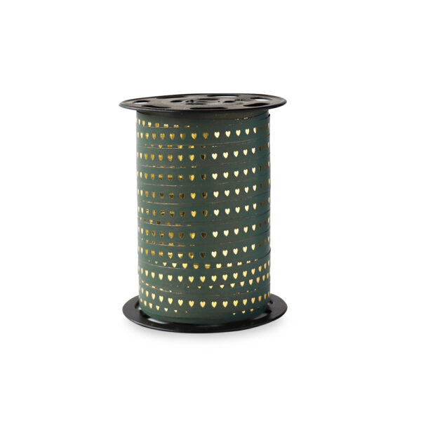 Cadeaulinten - Heart - Gold Petrol (1 cm) - 180 meter